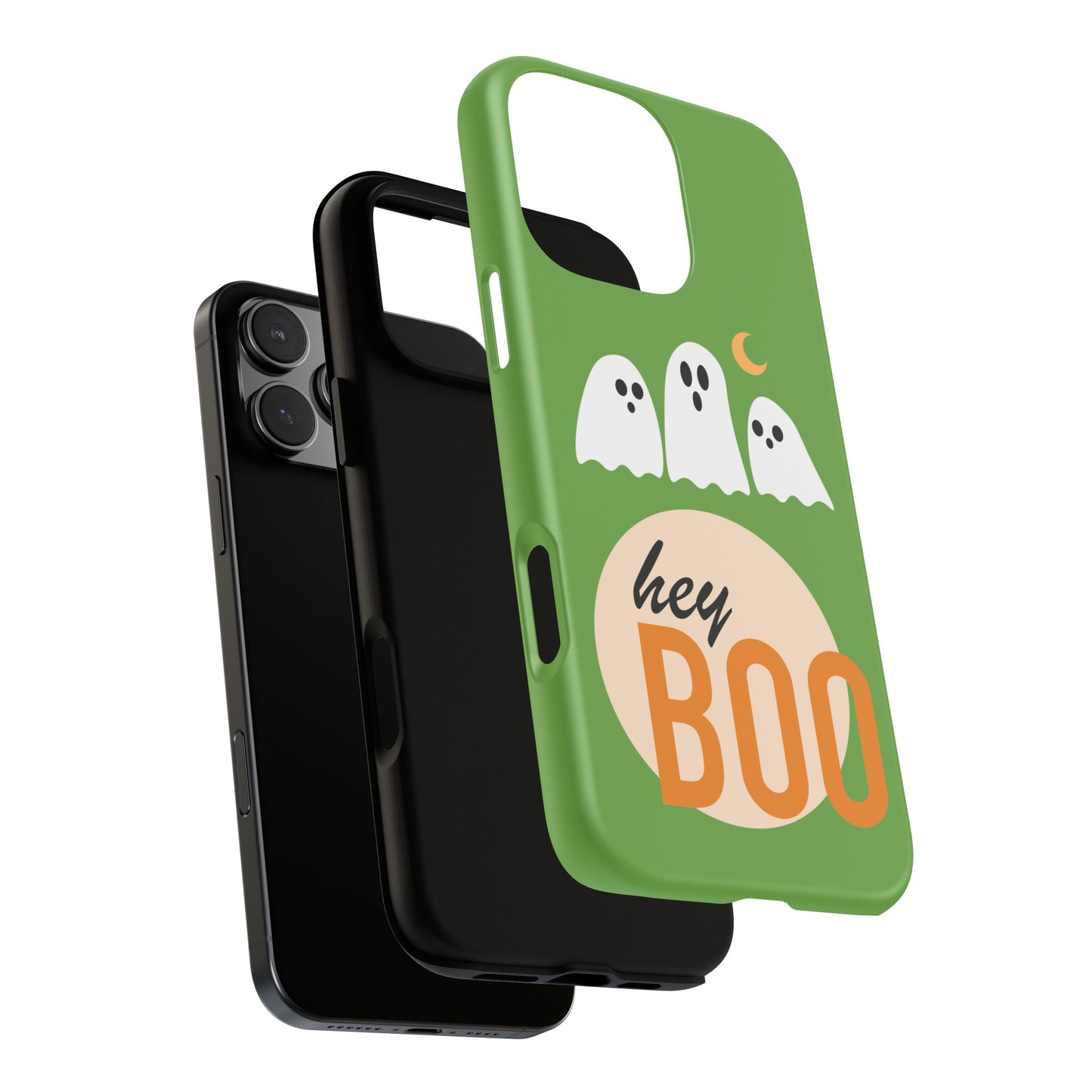 Halloween Phone Case, Spooky Ghosts Tough Phone Cover, Hey Boo Mobile Protector, Fun Gift for Halloween, Ghost Decor