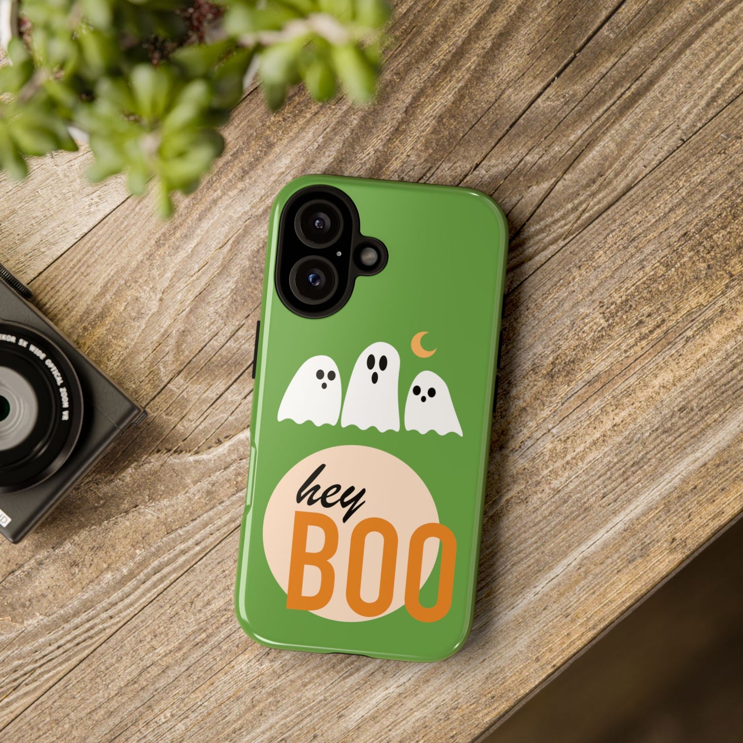 Halloween Phone Case, Spooky Ghosts Tough Phone Cover, Hey Boo Mobile Protector, Fun Gift for Halloween, Ghost Decor