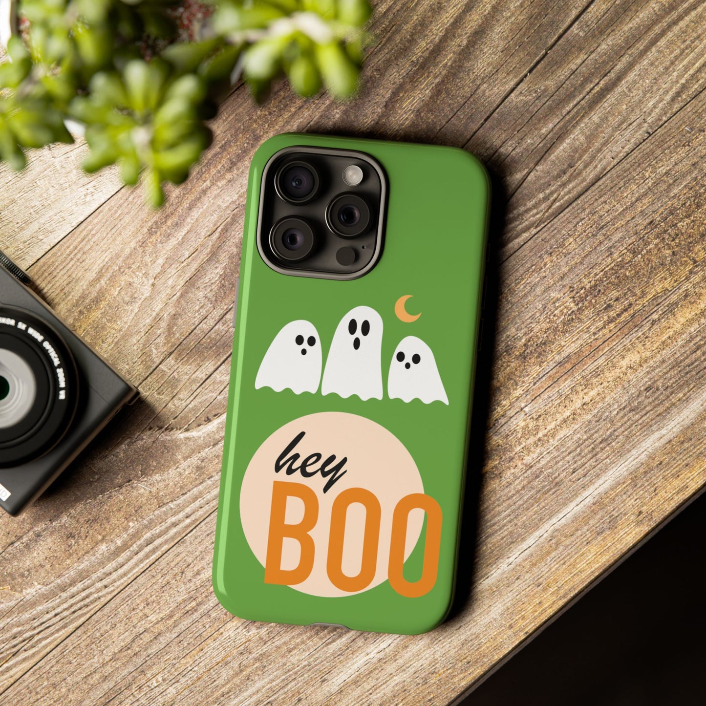 Halloween Phone Case, Spooky Ghosts Tough Phone Cover, Hey Boo Mobile Protector, Fun Gift for Halloween, Ghost Decor