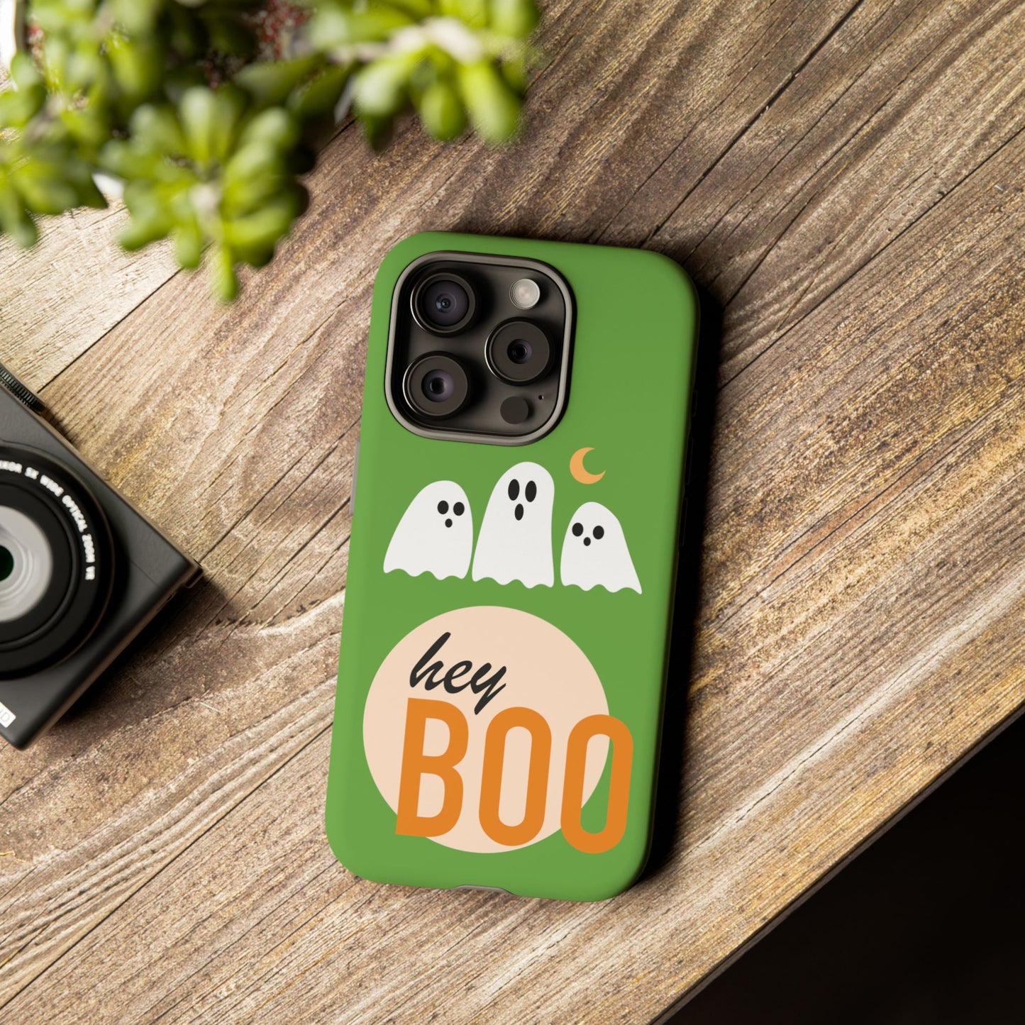Halloween Phone Case, Spooky Ghosts Tough Phone Cover, Hey Boo Mobile Protector, Fun Gift for Halloween, Ghost Decor