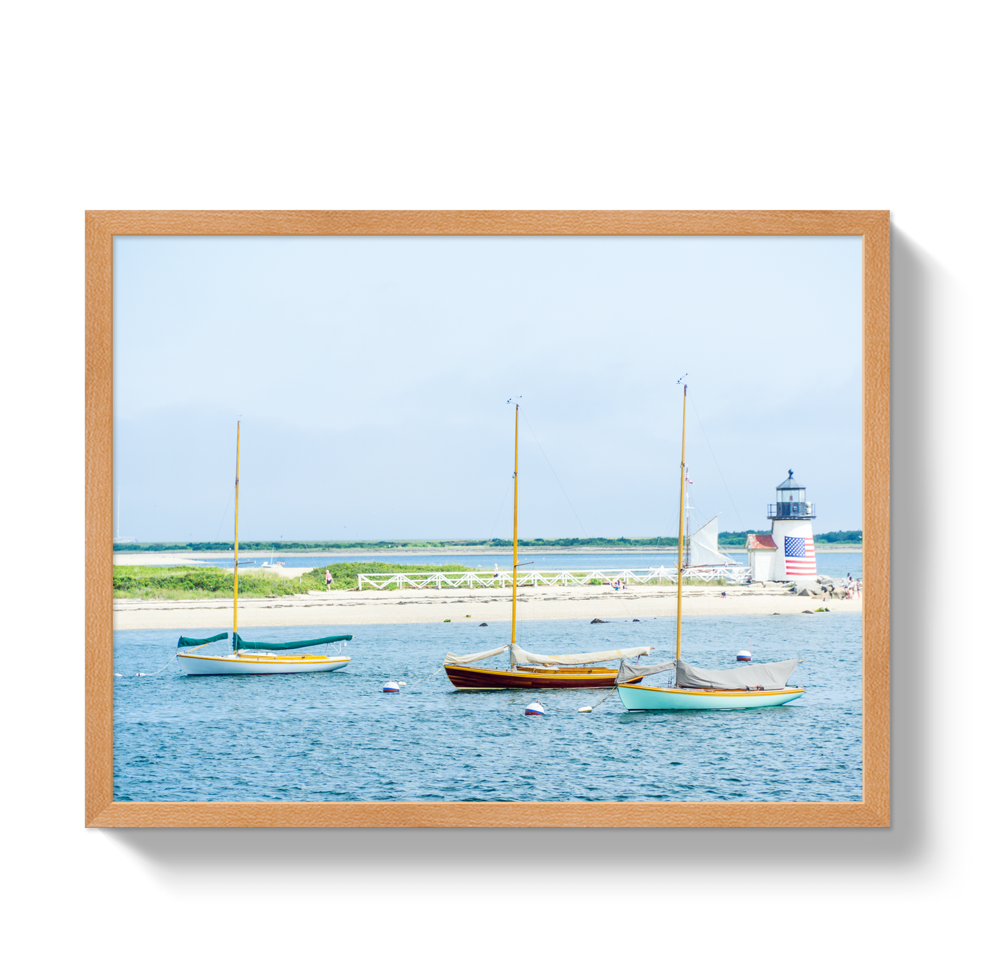 Moored in Nantucket Custom Artwork, Framed Art