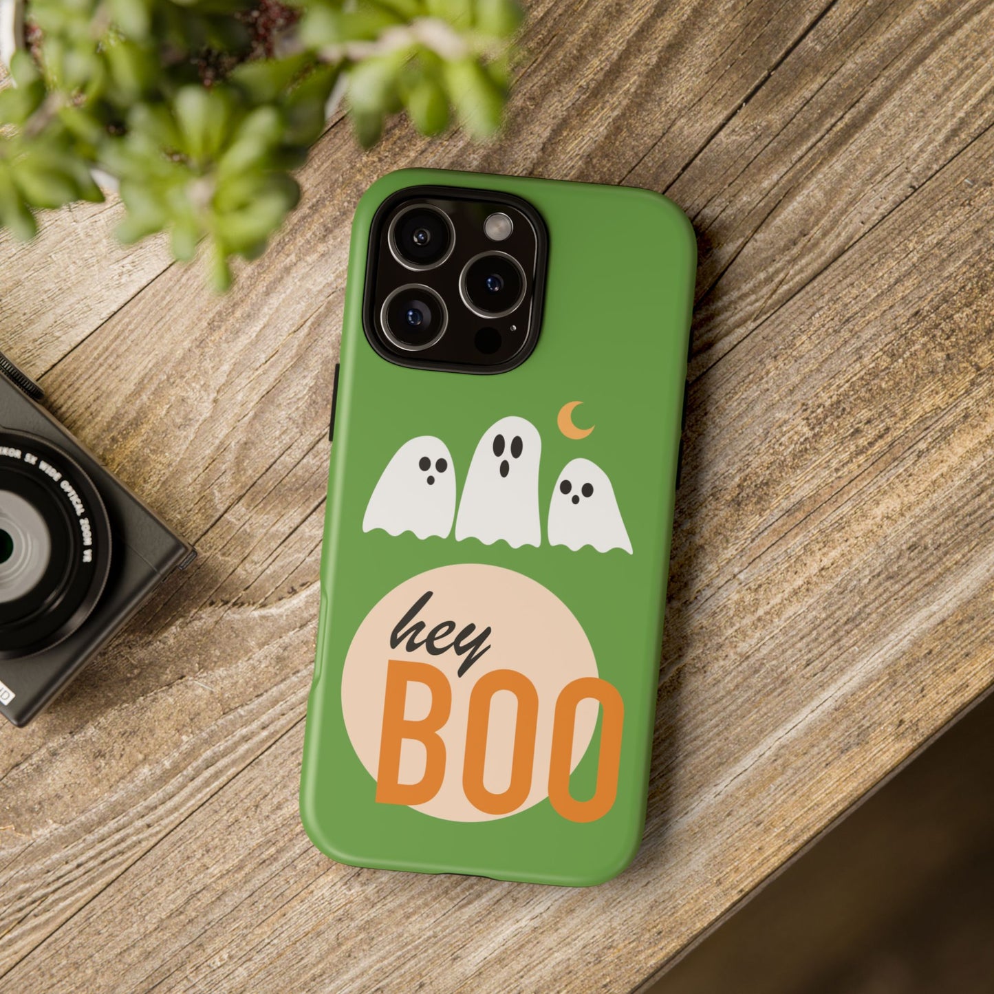 Halloween Phone Case, Spooky Ghosts Tough Phone Cover, Hey Boo Mobile Protector, Fun Gift for Halloween, Ghost Decor
