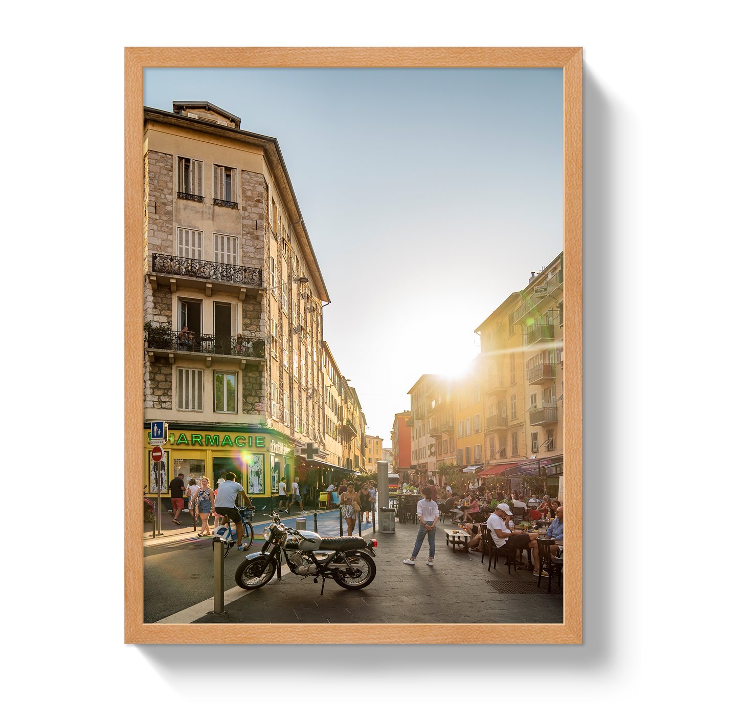 Sunset in Nice Custom Artwork, Framed Art