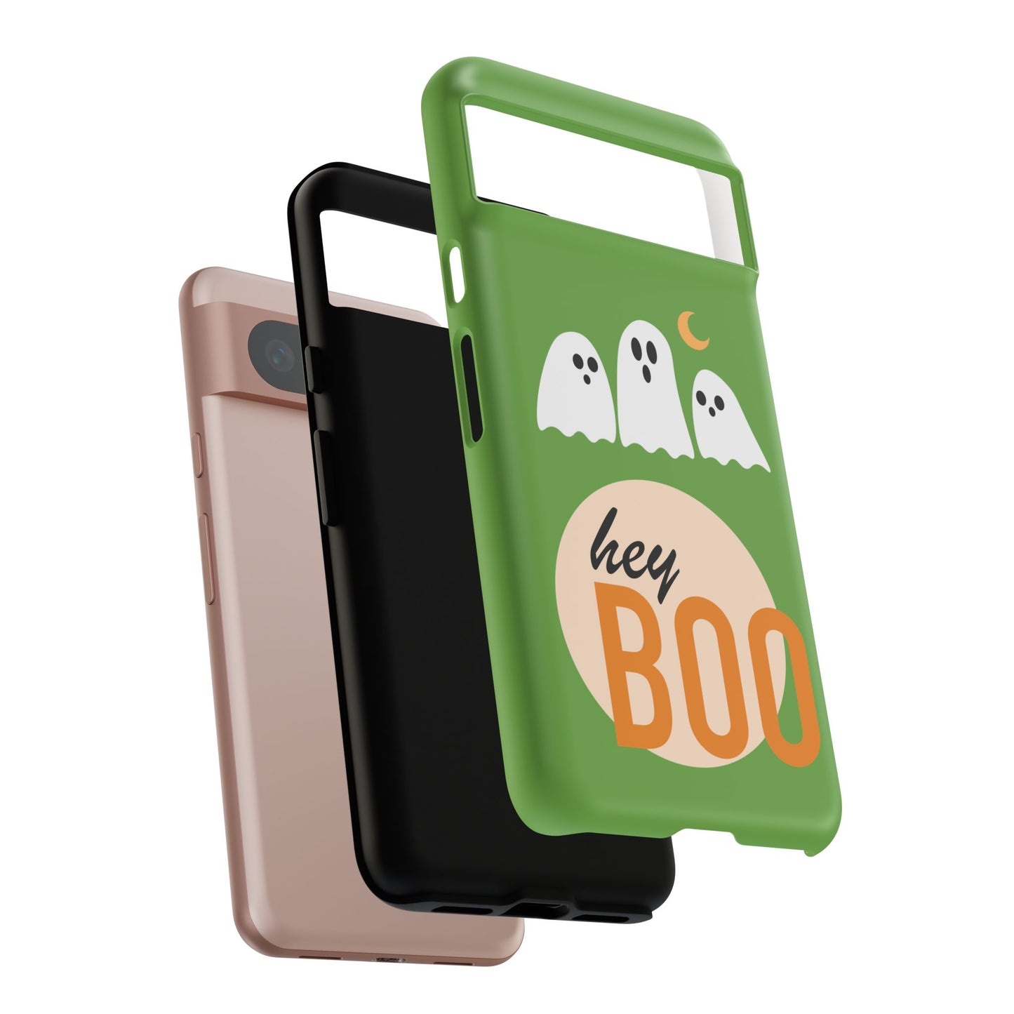 Halloween Phone Case, Spooky Ghosts Tough Phone Cover, Hey Boo Mobile Protector, Fun Gift for Halloween, Ghost Decor