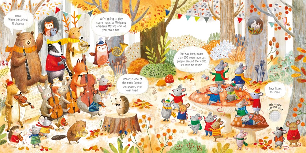Animal Orchestra Plays Mozart : Usborne Musical Children's Board Book
