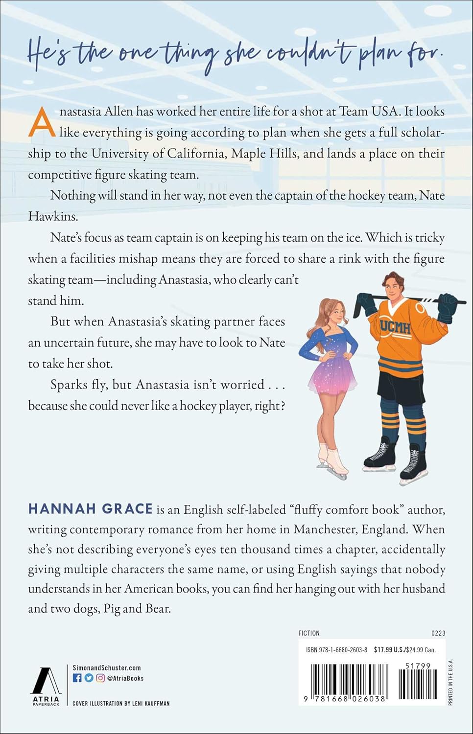 Book back cover with text and character illustration