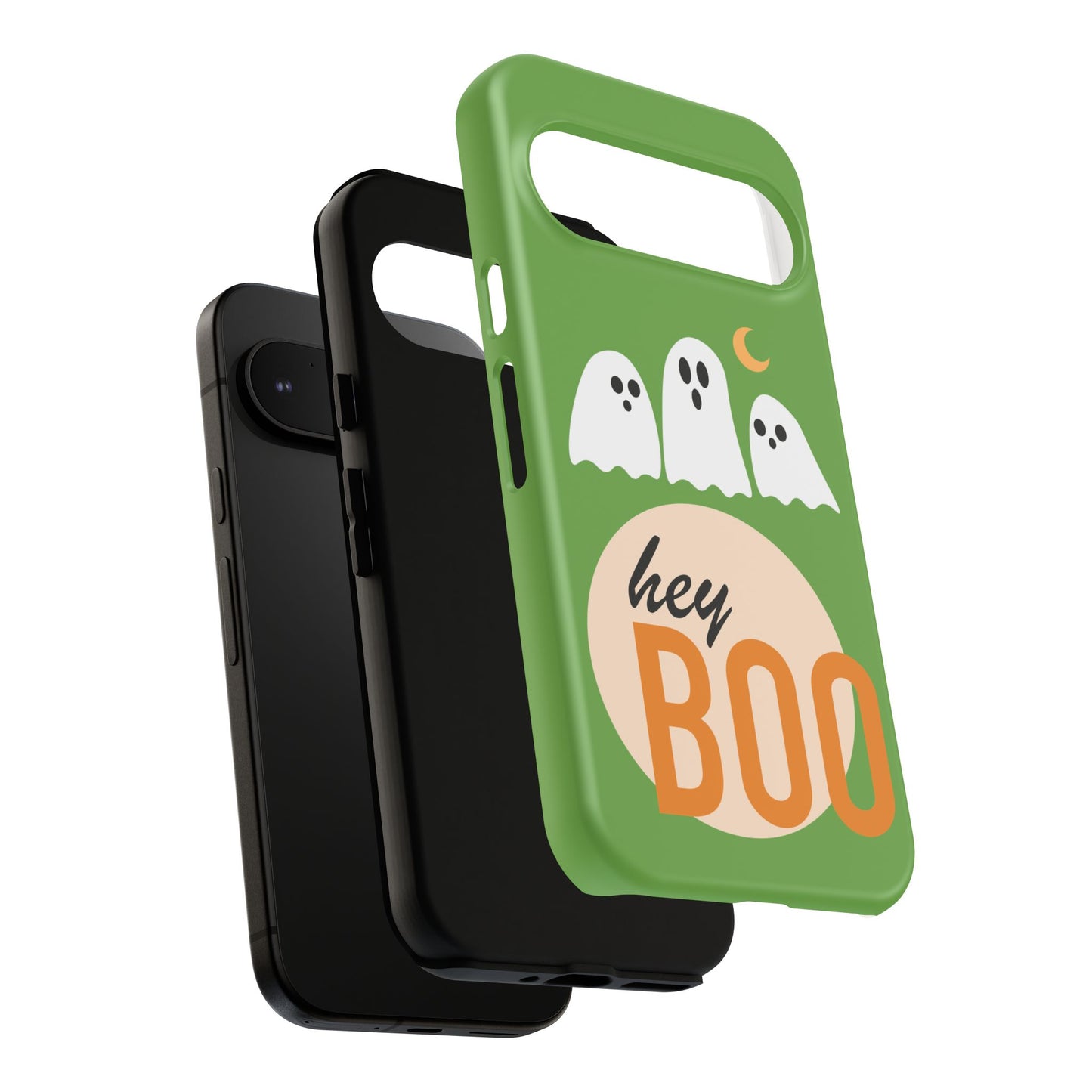 Halloween Phone Case, Spooky Ghosts Tough Phone Cover, Hey Boo Mobile Protector, Fun Gift for Halloween, Ghost Decor