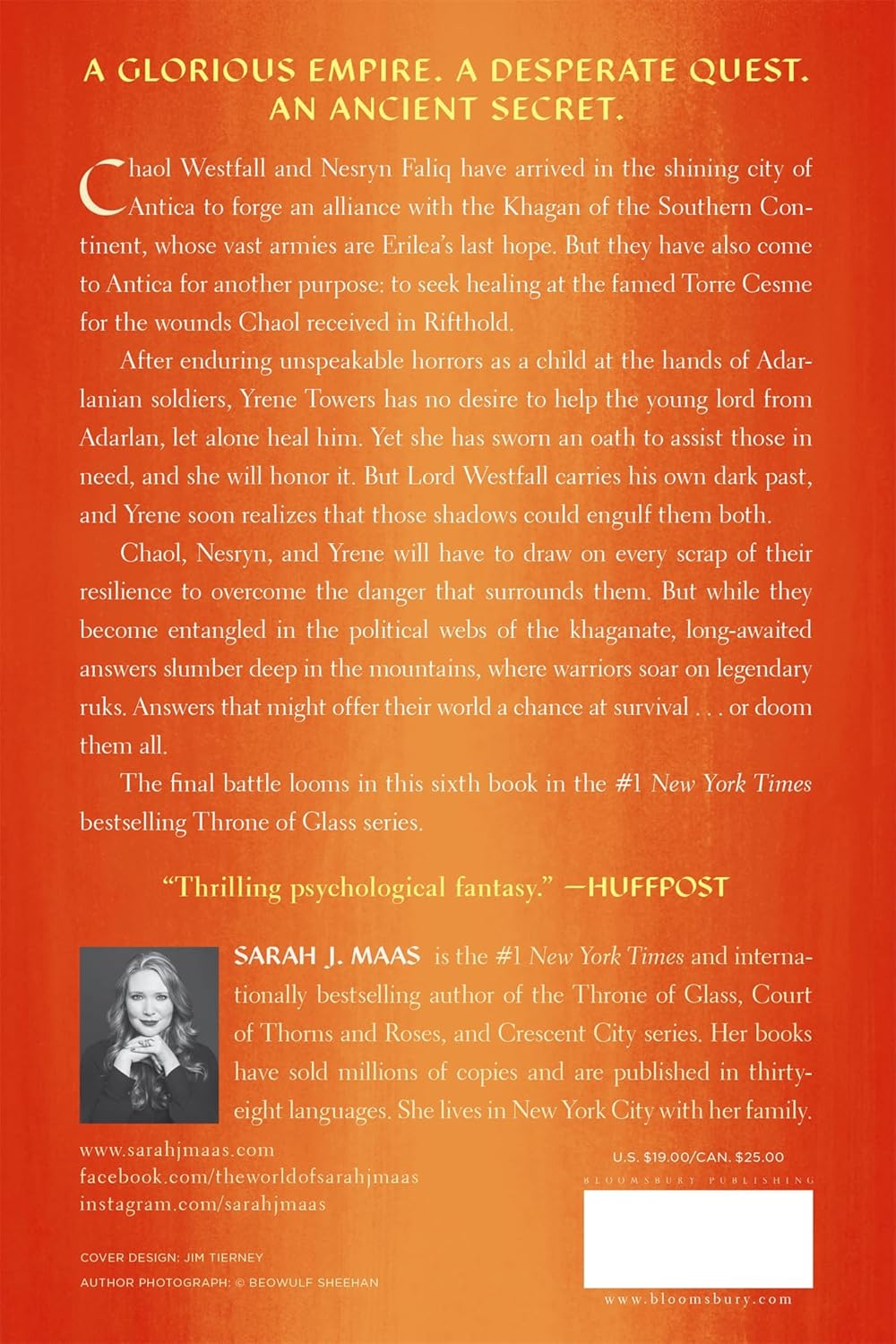 Book cover with text and a small image of a woman on an orange background