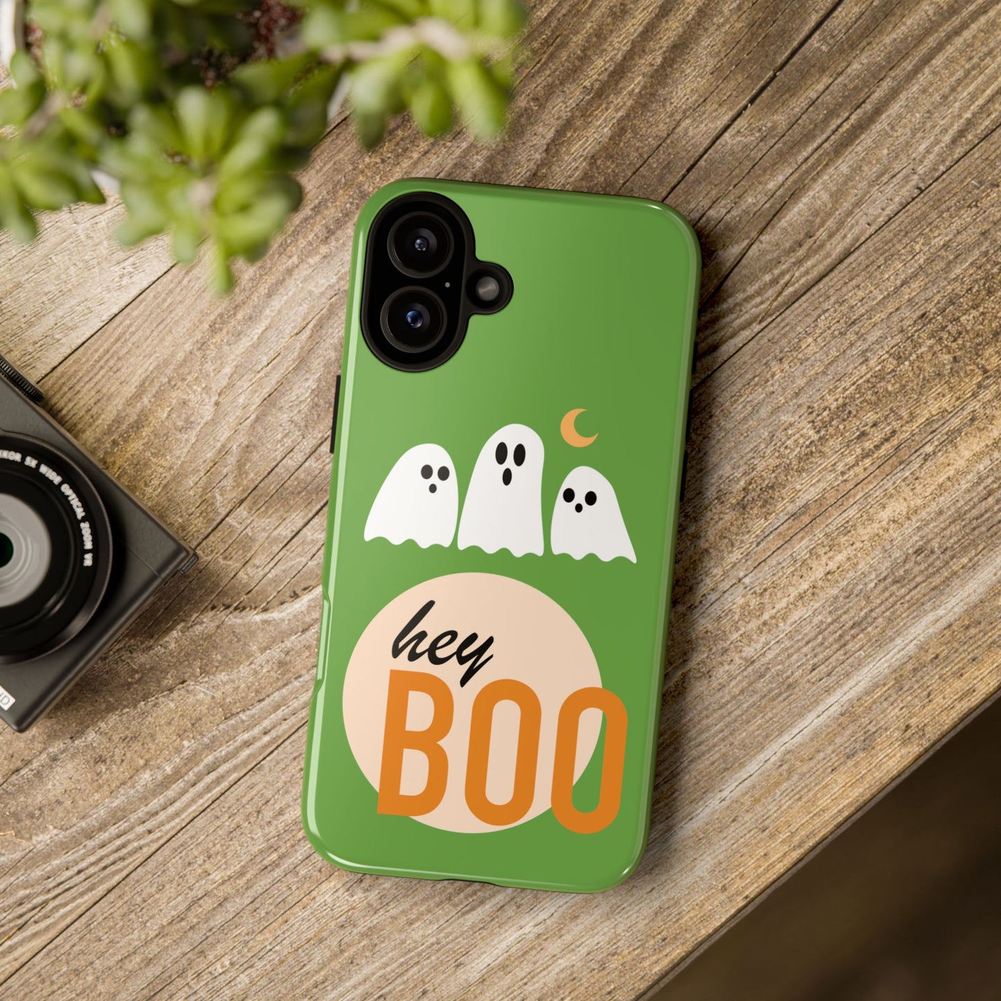 Halloween Phone Case, Spooky Ghosts Tough Phone Cover, Hey Boo Mobile Protector, Fun Gift for Halloween, Ghost Decor