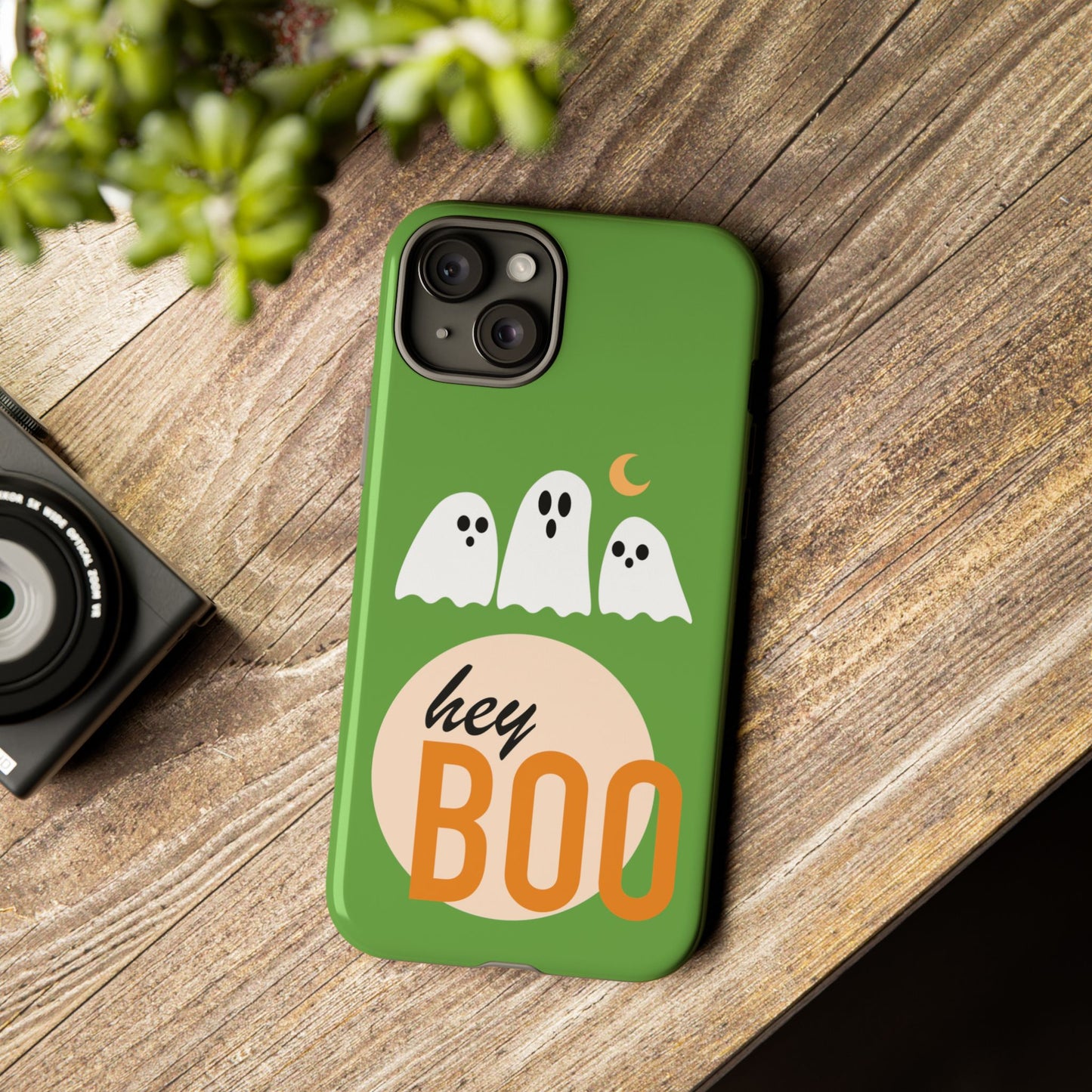 Halloween Phone Case, Spooky Ghosts Tough Phone Cover, Hey Boo Mobile Protector, Fun Gift for Halloween, Ghost Decor