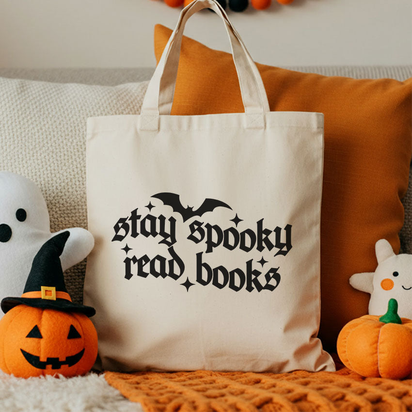 Stay Spooky Read Books Canvas Tote Bag