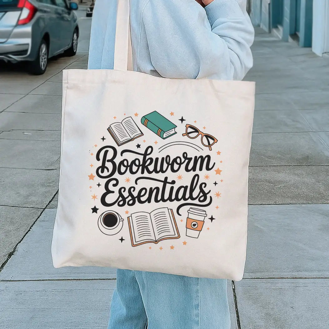Bookworm Essentials Canvas Tote Bag