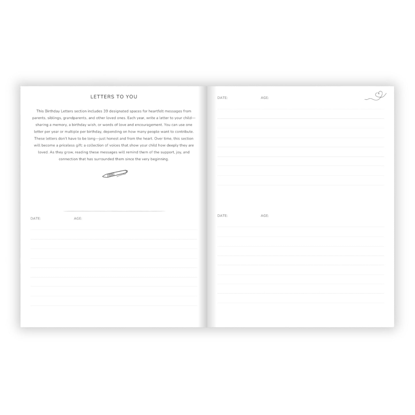 Birthday Memory Book- Seafoam Candles