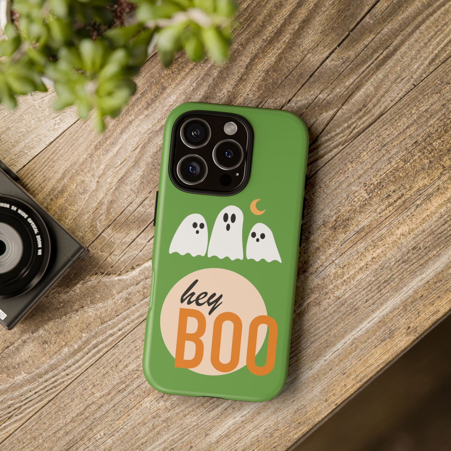 Halloween Phone Case, Spooky Ghosts Tough Phone Cover, Hey Boo Mobile Protector, Fun Gift for Halloween, Ghost Decor