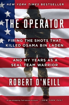 Book cover of 'The Operator' with a soldier and American flag design