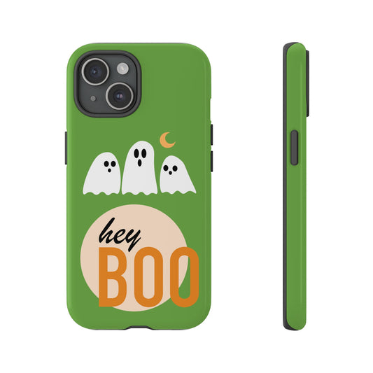 Halloween Phone Case, Spooky Ghosts Tough Phone Cover, Hey Boo Mobile Protector, Fun Gift for Halloween, Ghost Decor