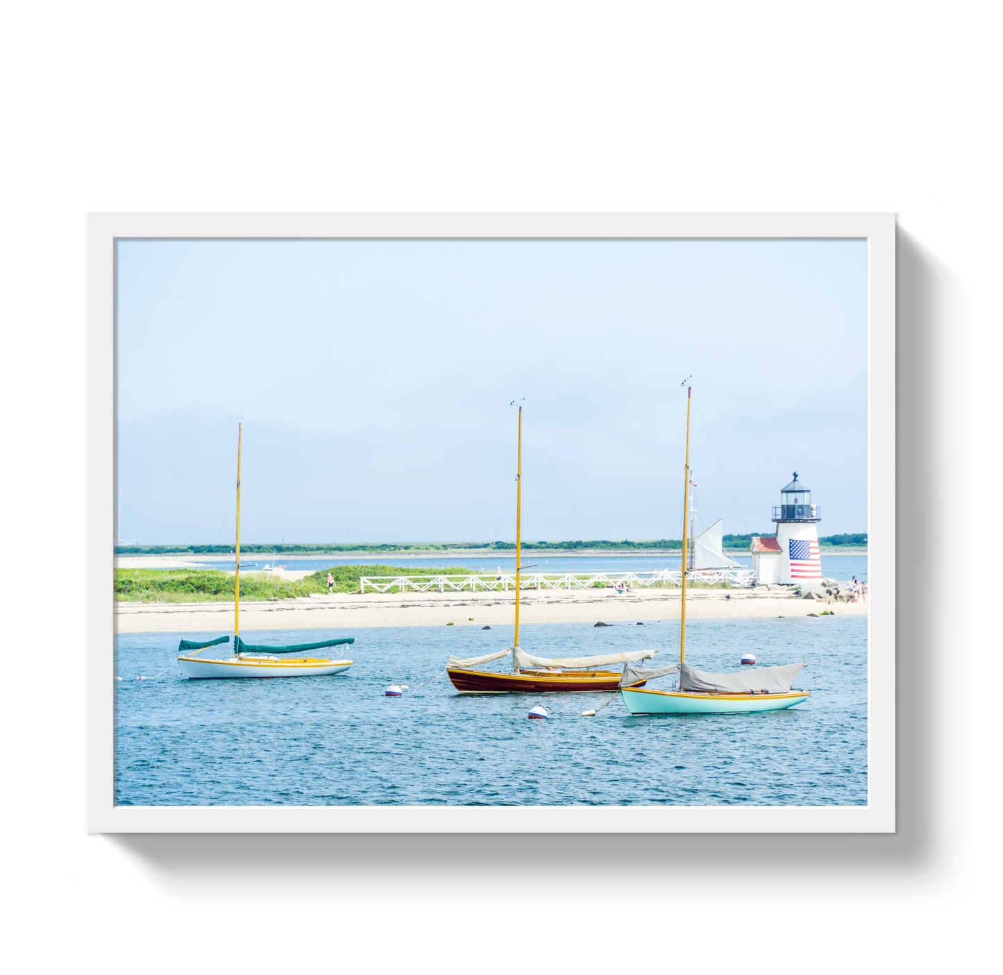 Moored in Nantucket Custom Artwork, Framed Art