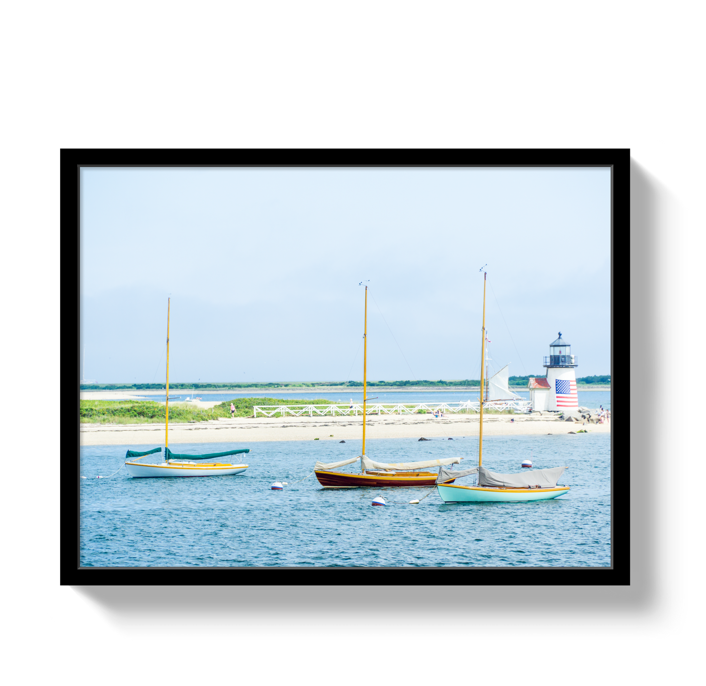 Moored in Nantucket Custom Artwork, Framed Art