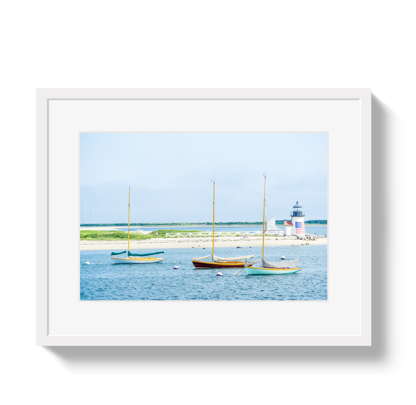 Moored in Nantucket Custom Artwork, Framed Art