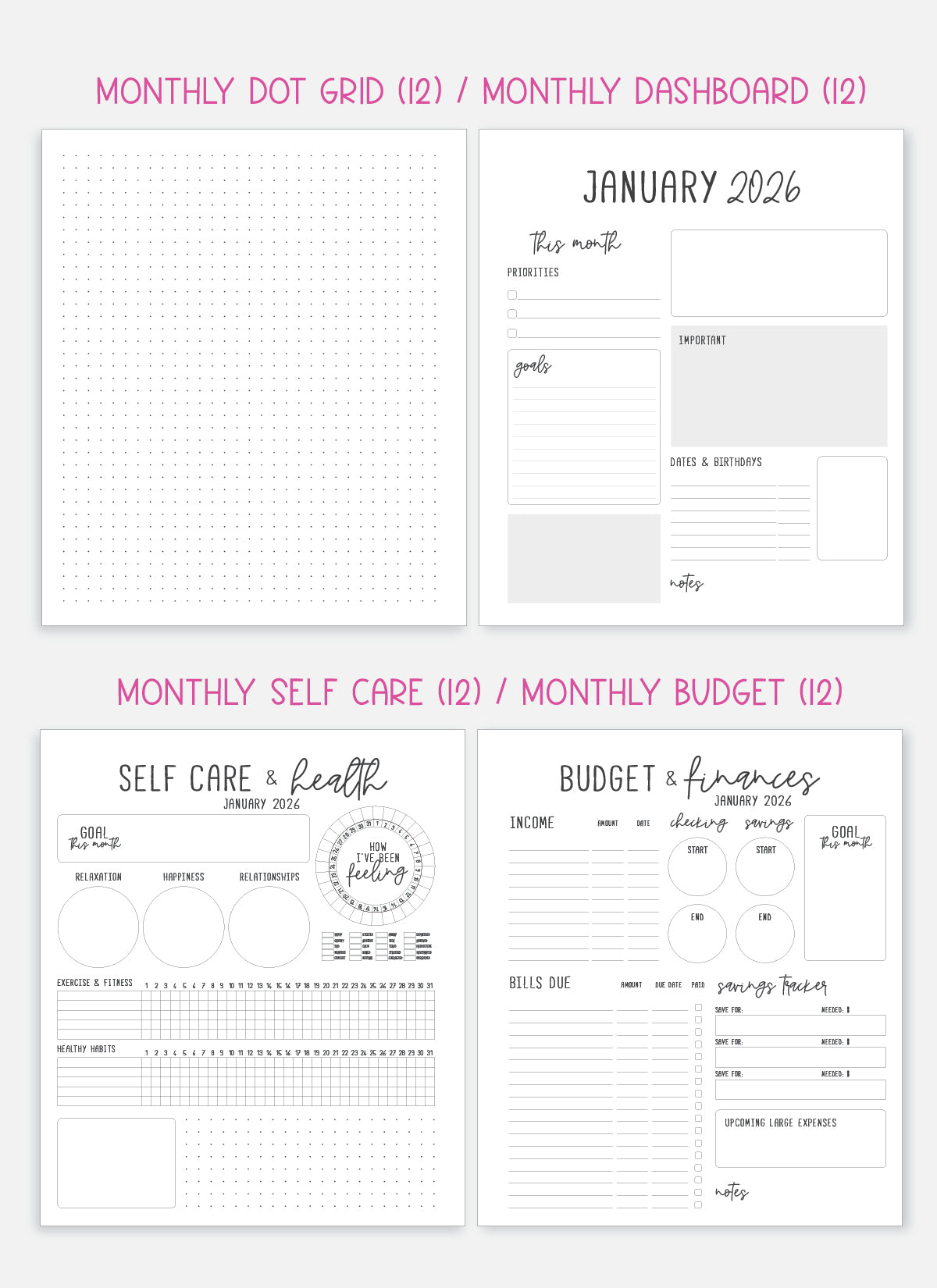 2026 Planner - Signature Layout, Spiral Bound - "Paradise" (#204)