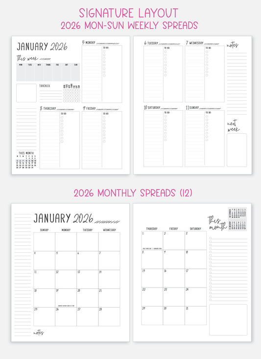 2026 Planner - Signature Layout, Spiral Bound - "Paradise" (#204)