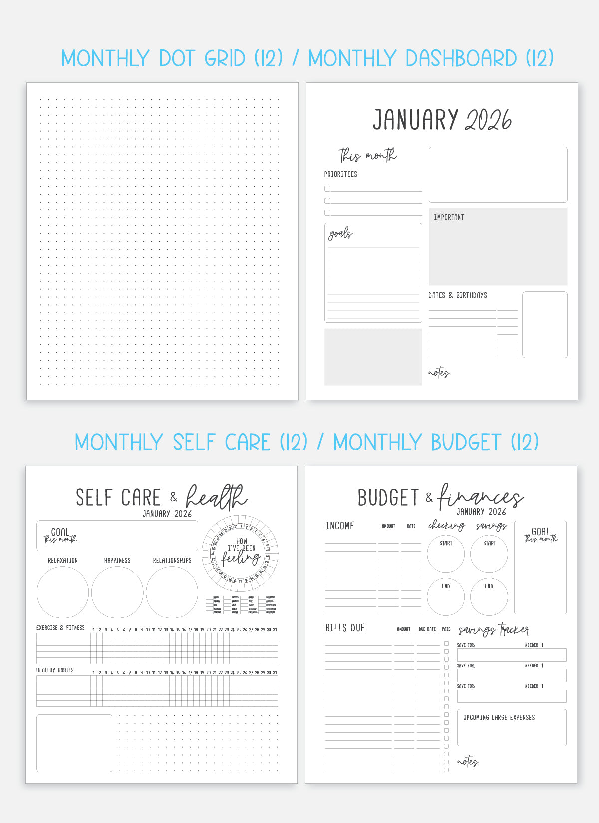 2026 Planner - Vertical Layout, Disc Bound - "Sorrento" (#901)