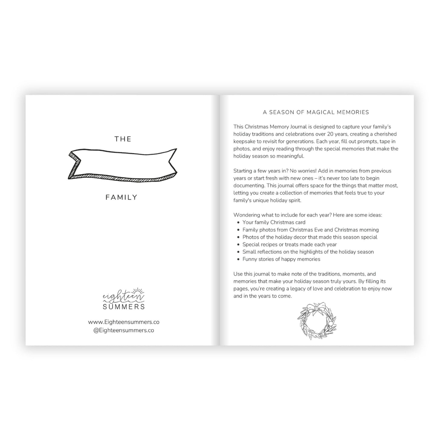 Christmas Memory Journal- Festive Floral