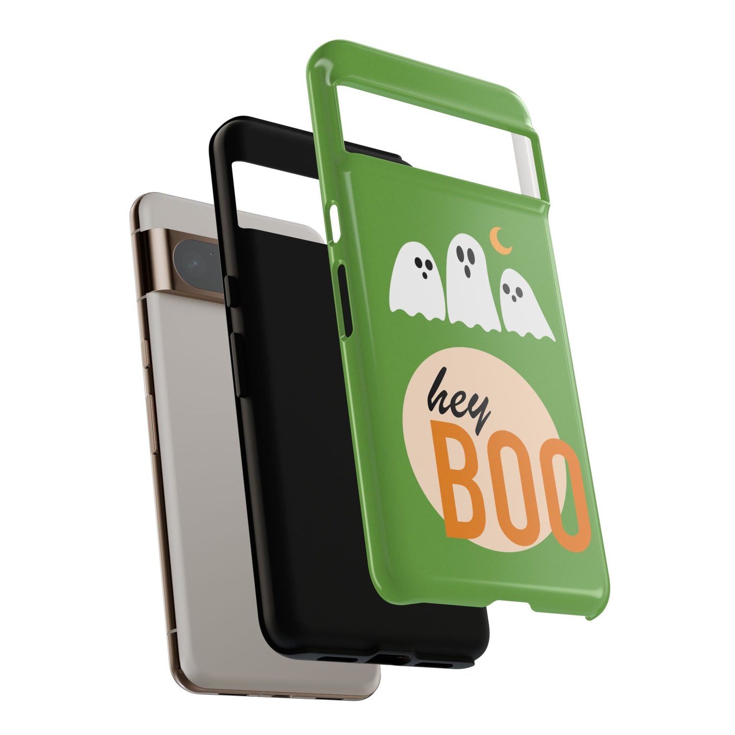 Halloween Phone Case, Spooky Ghosts Tough Phone Cover, Hey Boo Mobile Protector, Fun Gift for Halloween, Ghost Decor