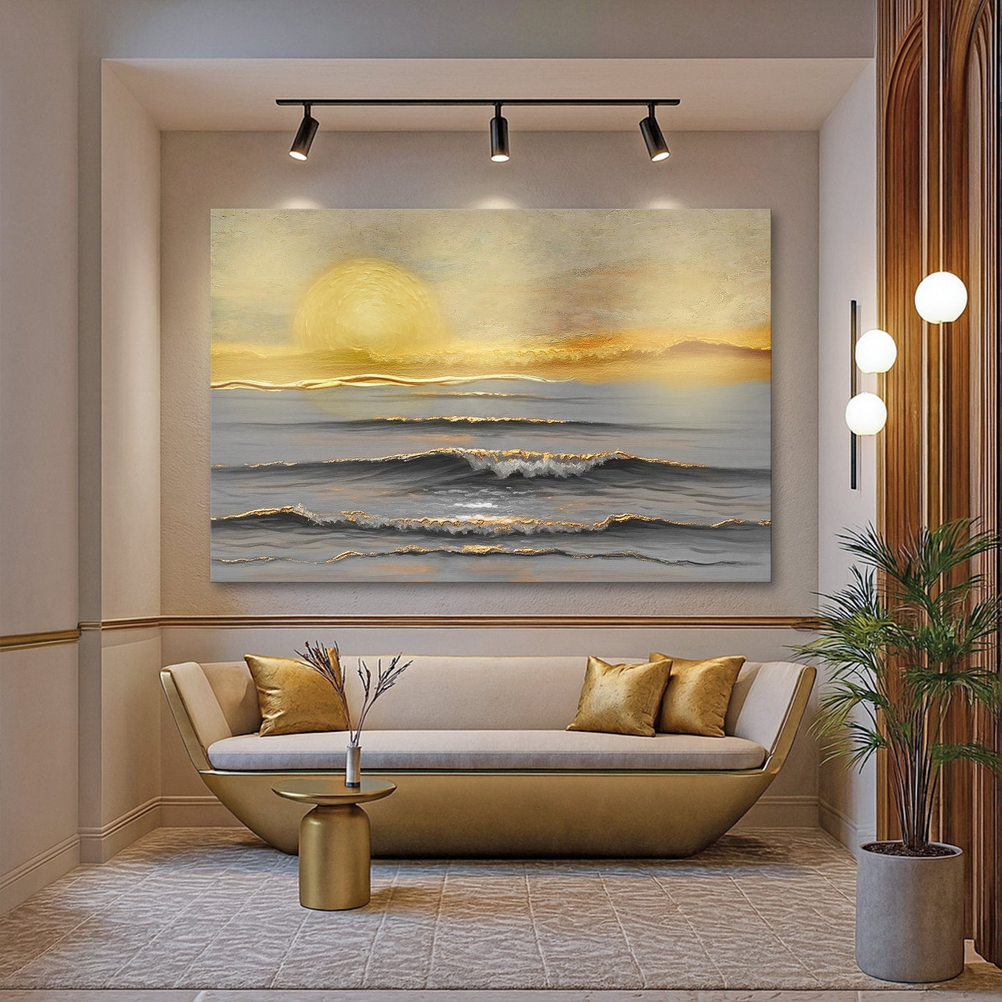 Golden Horizon Calm Wall Art