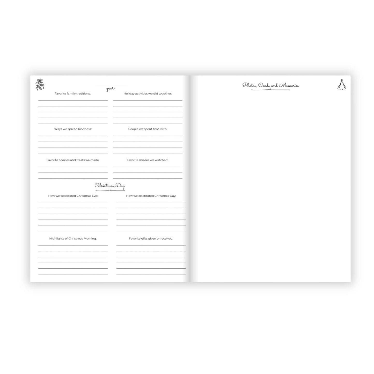 Christmas Memory Journal- Festive Floral