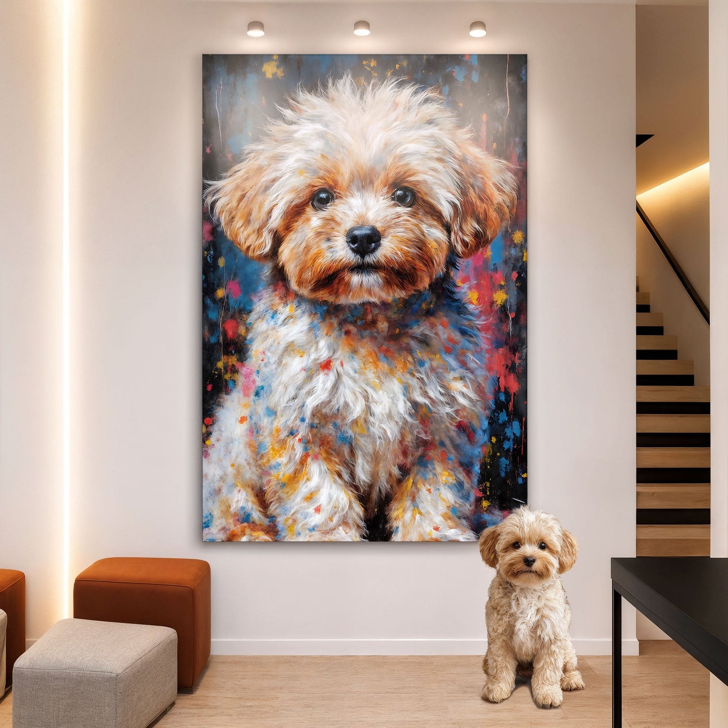 Customized Pet Portrait Abstract Wall Art II