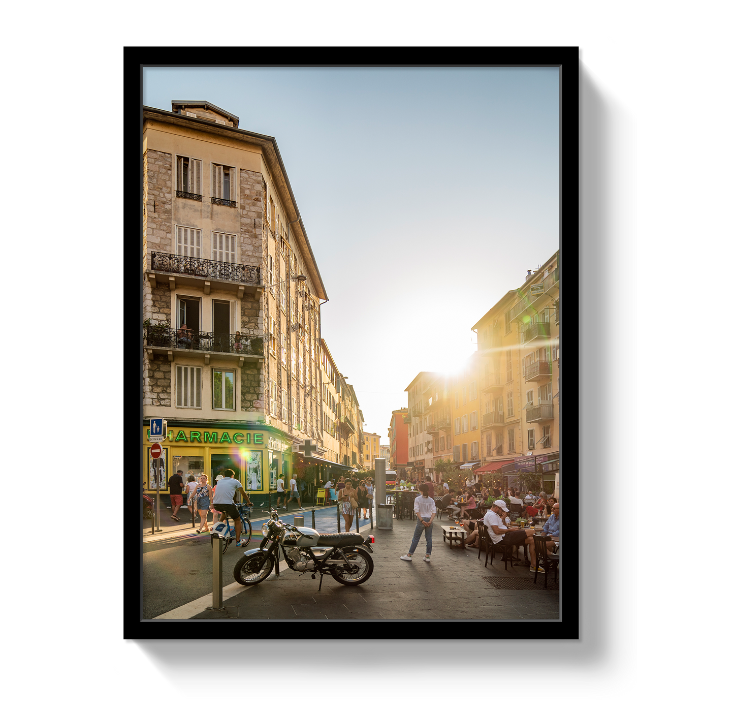 Sunset in Nice Custom Artwork, Framed Art