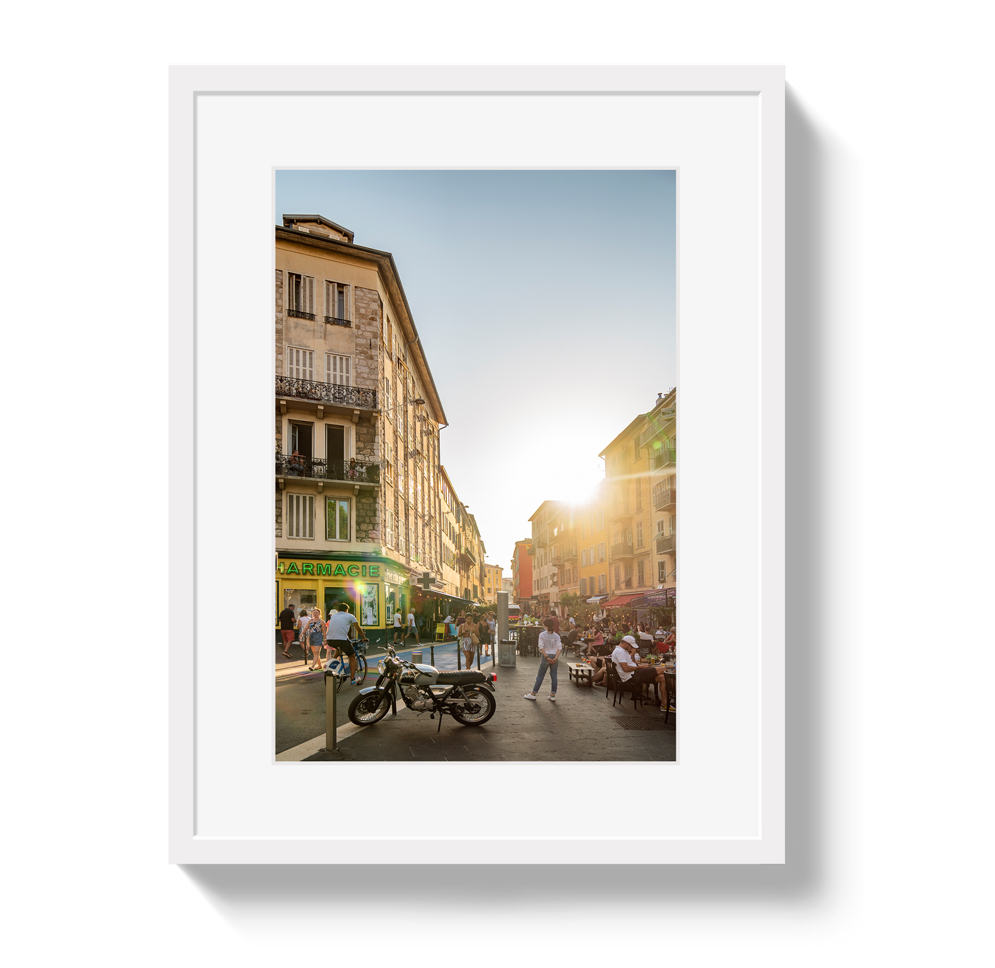 Sunset in Nice Custom Artwork, Framed Art