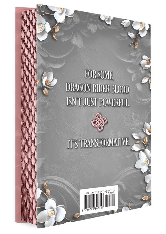Book cover with dragon-themed design and text on a gray background