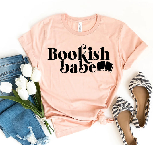 Bookish Babe T-shirt - Bella Canvas - Heather Mauve