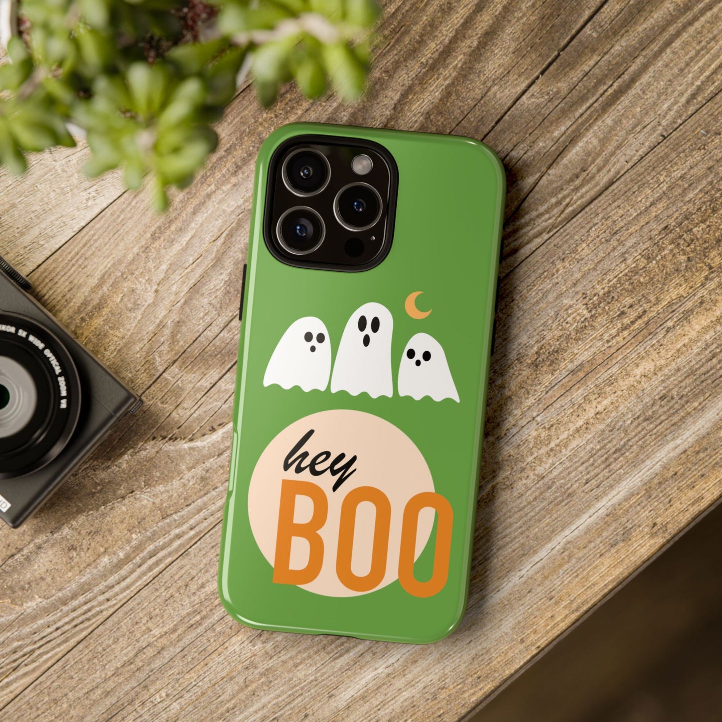 Halloween Phone Case, Spooky Ghosts Tough Phone Cover, Hey Boo Mobile Protector, Fun Gift for Halloween, Ghost Decor