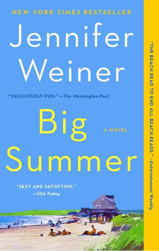 Book cover of 'Big Summer' by Jennifer Weiner with a beach scene illustration.