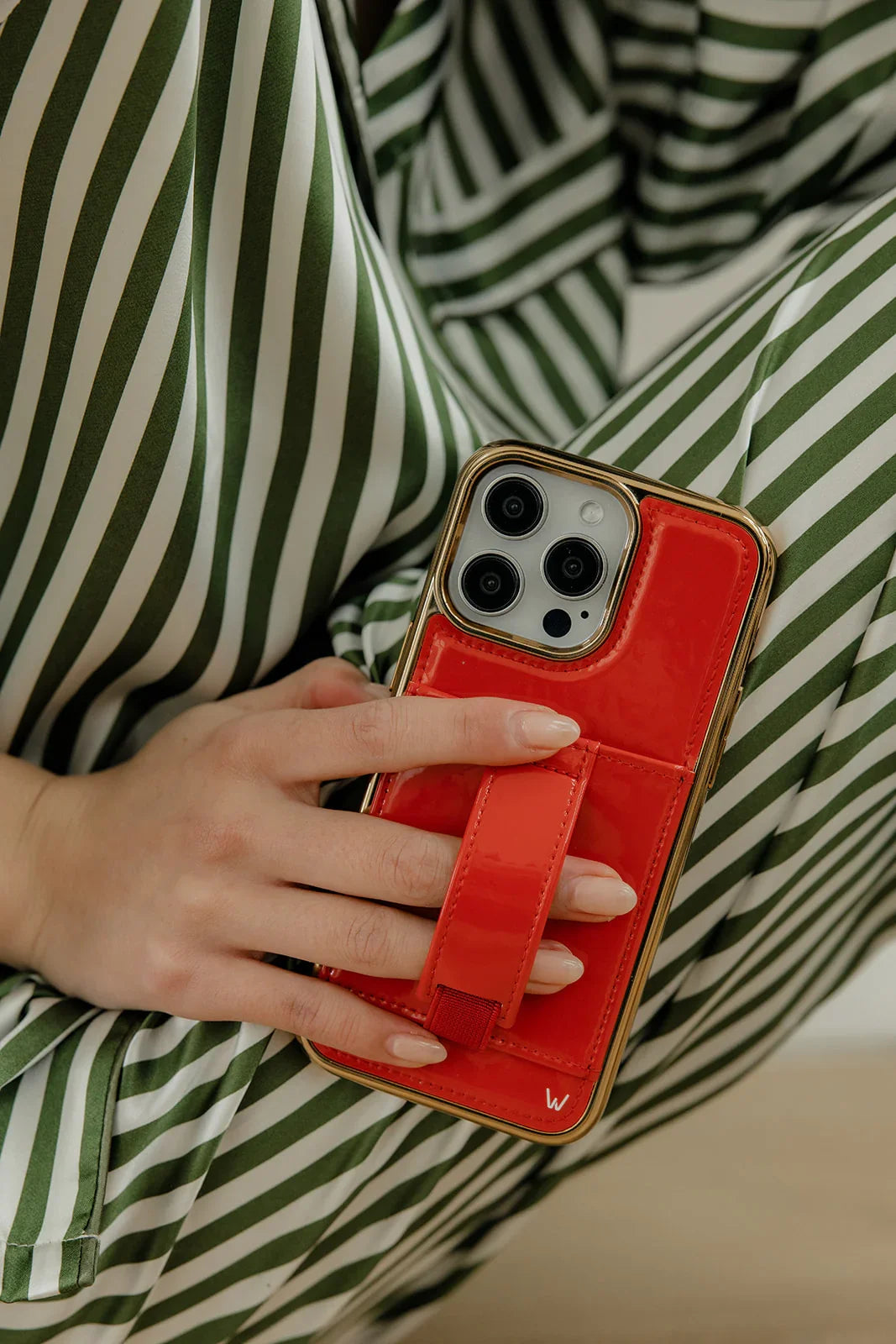 Red Radiance in Gold Patent Leather Phone Case with Wallet