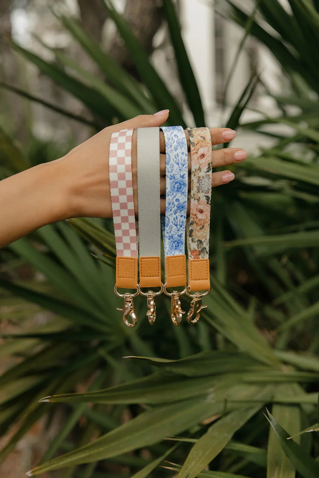Blue Willow Blue and White Floral Wrist Lanyard
