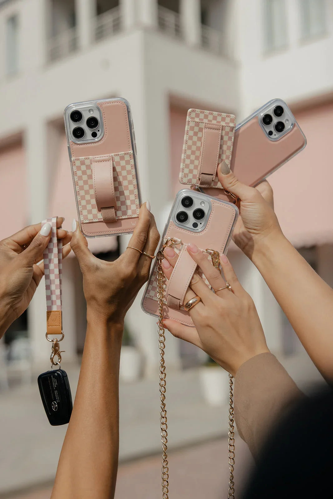 Blush Check, Checkered Wallet Phone Case