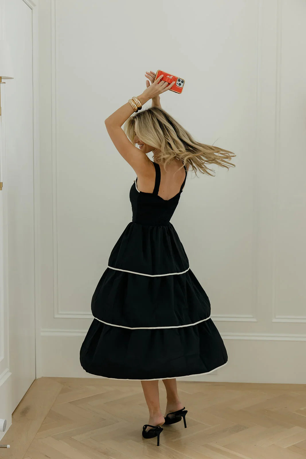 Red Radiance in Gold Patent Leather Phone Case with Wallet