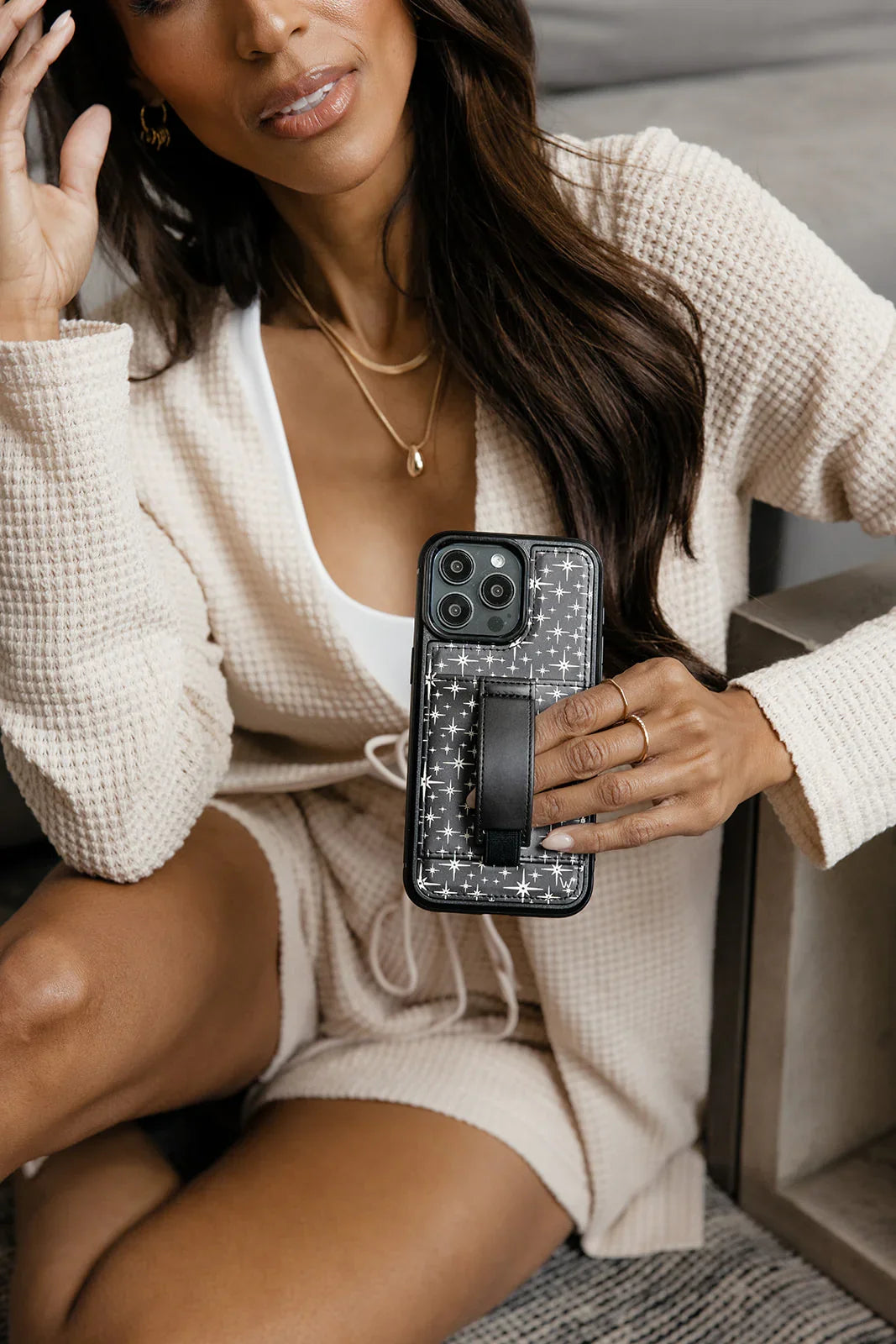 Midnight Sky Black Phone Case with Wallet