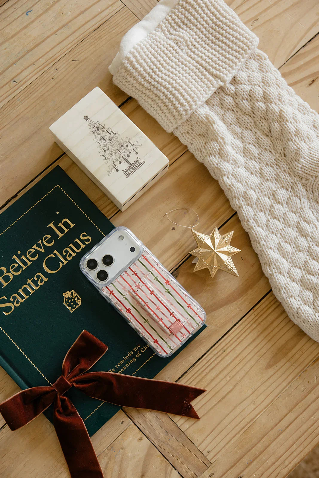 Tinsel Tied Holiday Phone Case Wallet