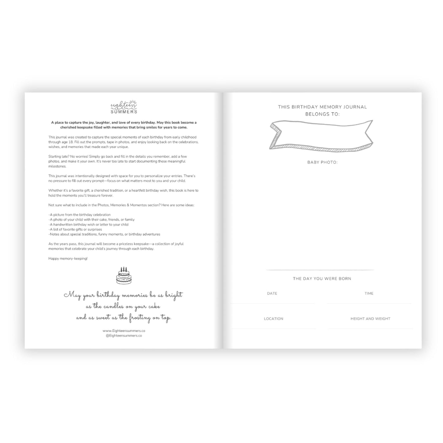 Birthday Memory Book-Girly Bows