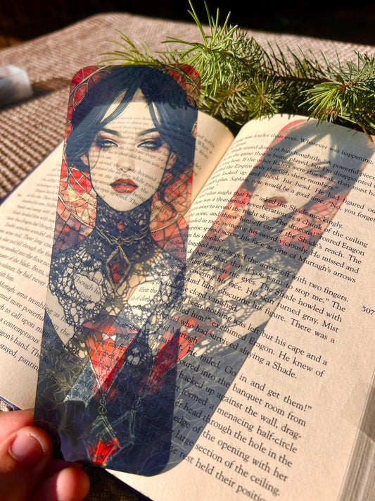 Gothic Lady Bookmark – Dark Victorian Vampire Bookmark for Book Lovers, Gothic Fantasy Gift, Mysterious Page Marker, Elegant Horror Art