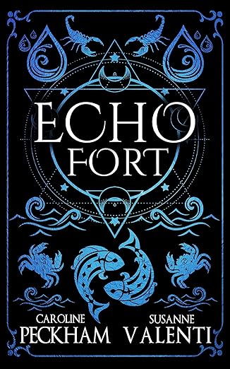 Book cover of 'Echo Fort' with decorative elements and author names.