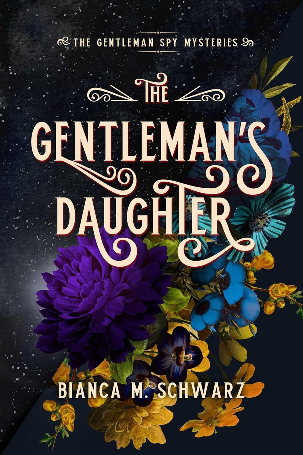 Book cover of 'The Gentleman's Daughter' with floral design and dark background