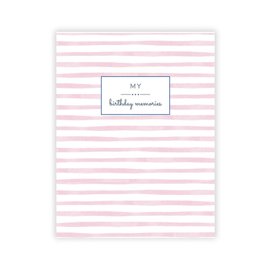 Birthday Memory Book- Blush Stripes
