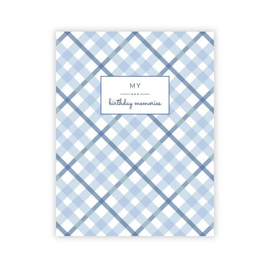 Birthday Memory Book- Coastal Plaid