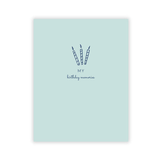 Birthday Memory Book- Seafoam Candles